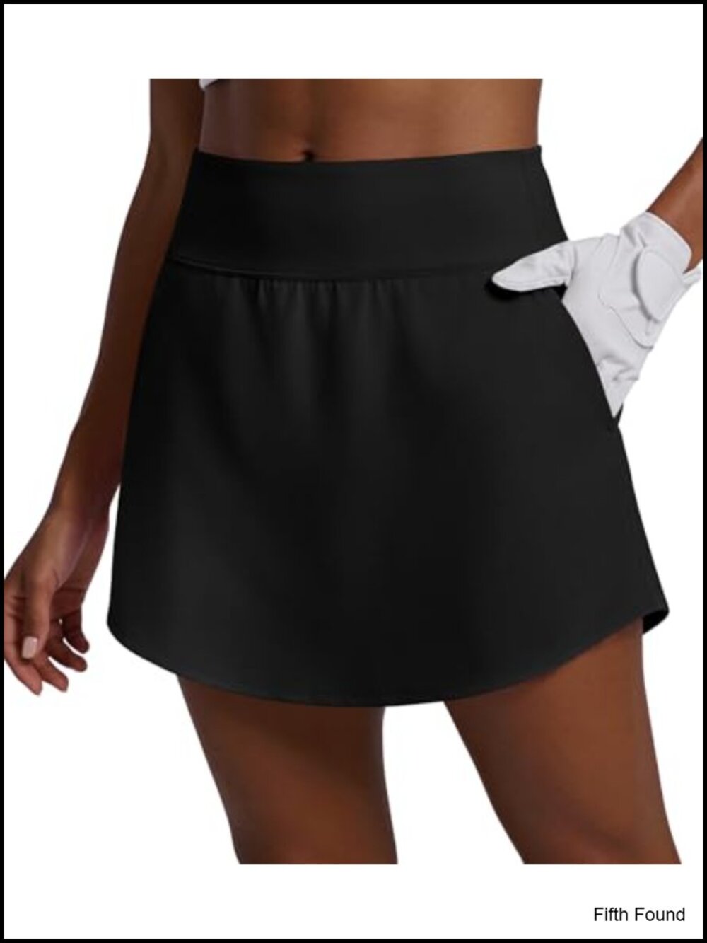 PINSPARK 16" Golf Skort High Waisted Curved Hem Active Skort